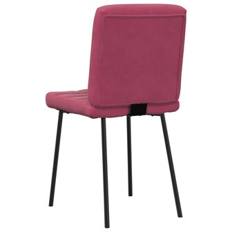 Eetkamerstoelen 2 st fluweel wijnrood 6