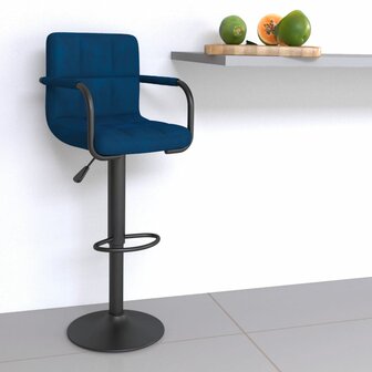 Barkruk fluweel blauw 1