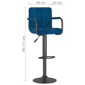 Barkruk fluweel blauw 8