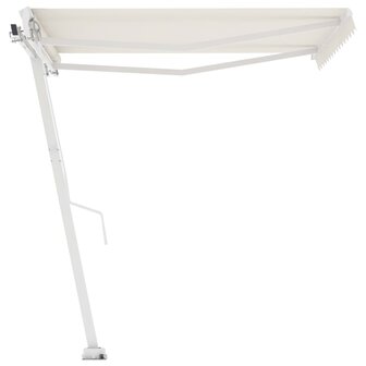 Luifel vrijstaand handmatig uittrekbaar 350x250 cm cr&egrave;mekleurig 2