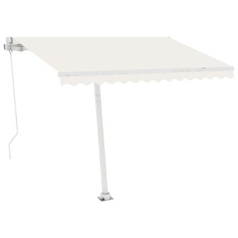 Luifel vrijstaand handmatig uittrekbaar 350x250 cm cr&egrave;mekleurig 4