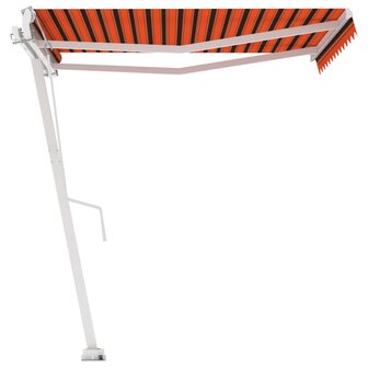 Luifel vrijstaand handmatig uittrekbaar 350x250 cm oranje bruin 2