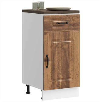 Keuken onderkast Kalmar bewerkt hout oud houtkleurig 1