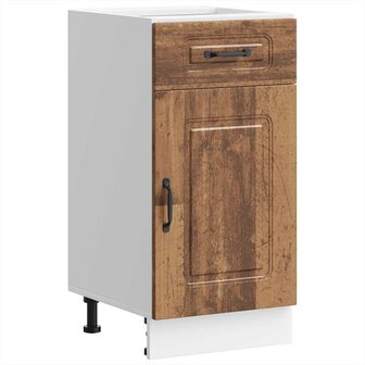 Keuken onderkast Kalmar bewerkt hout oud houtkleurig 2
