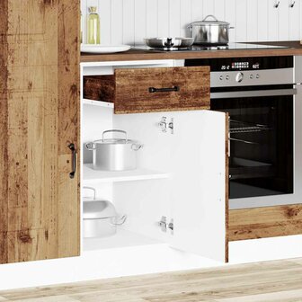 Keuken onderkast Kalmar bewerkt hout oud houtkleurig 3