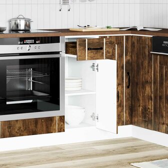 Keuken onderkast Lucca bewerkt hout gerookt eikenkleurig 2