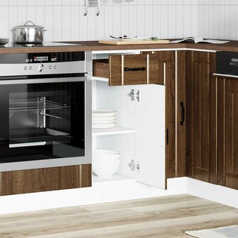 Keuken onderkast Lucca bewerkt hout bruin eikenkleur 2