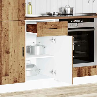 Keuken onderkast &quot;Porto&quot; bewerkt hout oud houtkleurig 3