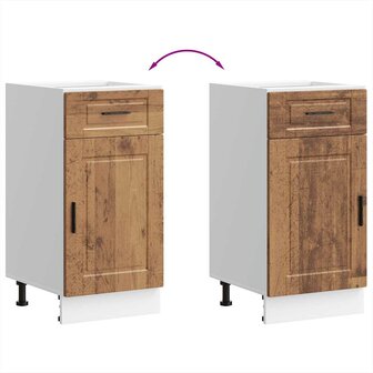 Keuken onderkast &quot;Porto&quot; bewerkt hout oud houtkleurig 8