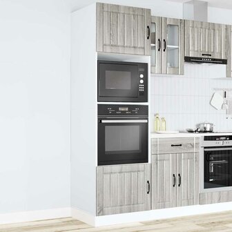 Ovenkasten 2 st Kalmar bewerkt hout grijs sonoma eikenkleurig 3