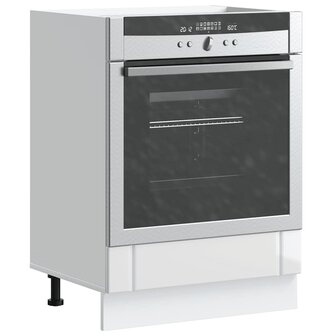 Ovenkast Lucca bewerkt hout hoogglans wit 1
