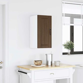 Keukenwandkast Lucca bewerkt hout bruin eikenkleur 2