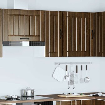 Keukenwandkast Lucca bewerkt hout bruin eikenkleur 3