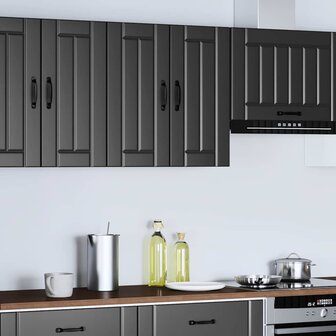 Keukenwandkast Lucca bewerkt hout zwart 3