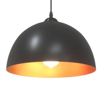 Hanglampen 2 st In hoogte verstelbaar E27 30 cm metaal zwart 6