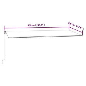Luifel automatisch uittrekbaar 600x350 cm antracietkleurig 9