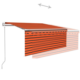 Luifel automatisch uittrekbaar met rolgordijn 3x2,5 m oranje 4