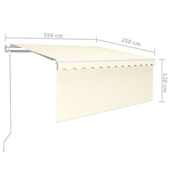 Luifel automatisch uittrekbaar rolgordijn 3,5x2,5 m cr&egrave;mekleur   9