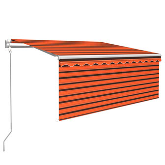 Luifel automatisch uittrekbaar rolgordijn 3,5x2,5m oranje bruin   2