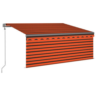 Luifel automatisch uittrekbaar rolgordijn 3x2,5 m oranje bruin   2