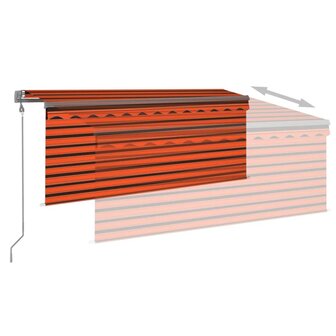 Luifel automatisch uittrekbaar rolgordijn 3x2,5 m oranje bruin   4