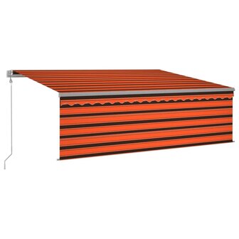 Luifel automatisch uittrekbaar rolgordijn 4x3 m oranje bruin   2
