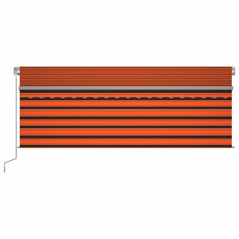 Luifel automatisch uittrekbaar rolgordijn 4x3 m oranje bruin   3
