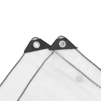 Doorzichtig zeildoek met zeilringen 1x8 m polyethyleen 7