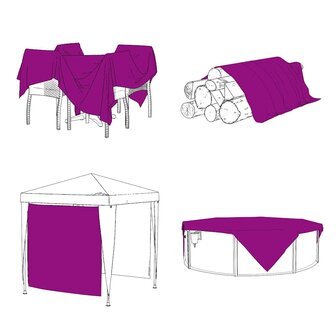 Doorzichtig zeildoek met zeilringen 1x8 m polyethyleen 5