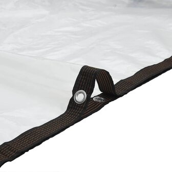 Doorzichtig zeildoek met zeilringen 1x8 m polyethyleen 8