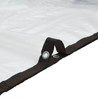 Doorzichtig zeildoek met zeilringen 1x12 m polyethyleen 8