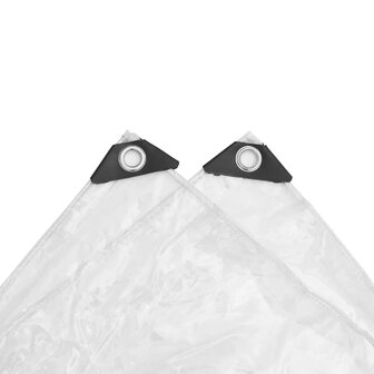 Doorzichtig zeildoek met zeilringen 1x2 m PVC 8