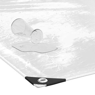 Doorzichtig zeildoek met zeilringen 2x2 m PVC 5