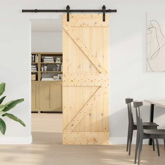 Schuifdeur met beslag 70x210 cm massief grenenhout 2