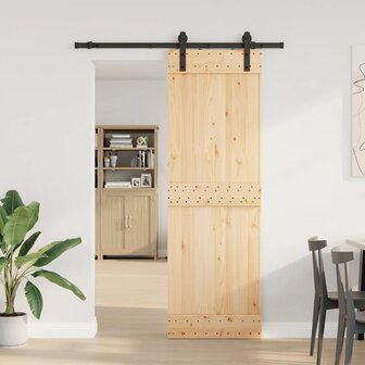 Schuifdeur met beslag 70x210 cm massief grenenhout 2