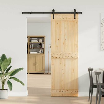 Schuifdeur met beslag 70x210 cm massief grenenhout 2