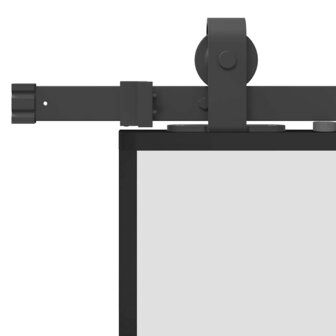 Schuifdeur met beslagset 76x205 cm gehard glas zwart 7
