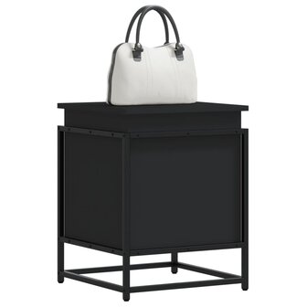 Opbergbox met deksel 40x40x51,5 cm bewerkt hout zwart 1
