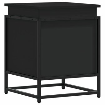 Opbergbox met deksel 40x40x51,5 cm bewerkt hout zwart 2