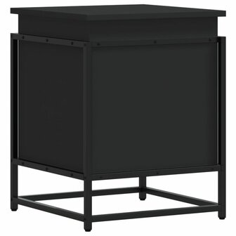 Opbergbox met deksel 40x40x51,5 cm bewerkt hout zwart 6