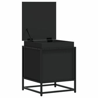 Opbergbox met deksel 40x40x51,5 cm bewerkt hout zwart 7