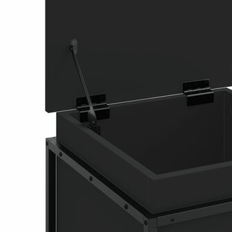 Opbergbox met deksel 40x40x51,5 cm bewerkt hout zwart 8