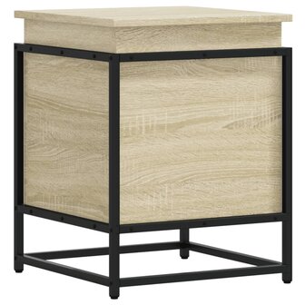 Opbergbox met deksel 40x40x51,5 cm bewerkt hout sonoma eiken 6