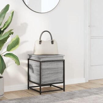 Opbergbox met deksel 40x40x51,5 cm bewerkt hout grijs sonoma 3