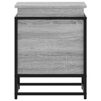 Opbergbox met deksel 40x40x51,5 cm bewerkt hout grijs sonoma 4