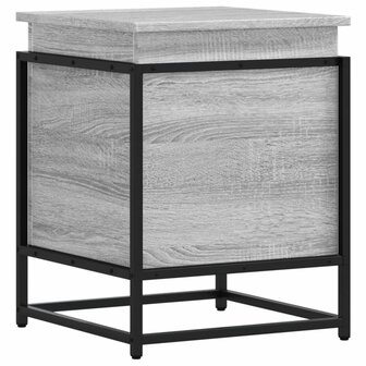 Opbergbox met deksel 40x40x51,5 cm bewerkt hout grijs sonoma 6