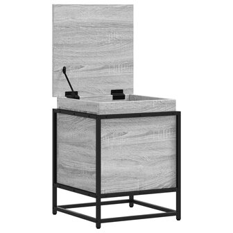 Opbergbox met deksel 40x40x51,5 cm bewerkt hout grijs sonoma 7