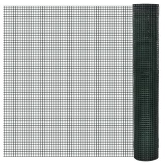 Kippengaas 10x1 m gegalvaniseerd staal met PVC-coating groen 1
