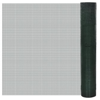 Kippengaas 10x1 m gegalvaniseerd staal met PVC-coating groen 1