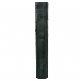 Kippengaas 10x1 m gegalvaniseerd staal met PVC-coating groen 2